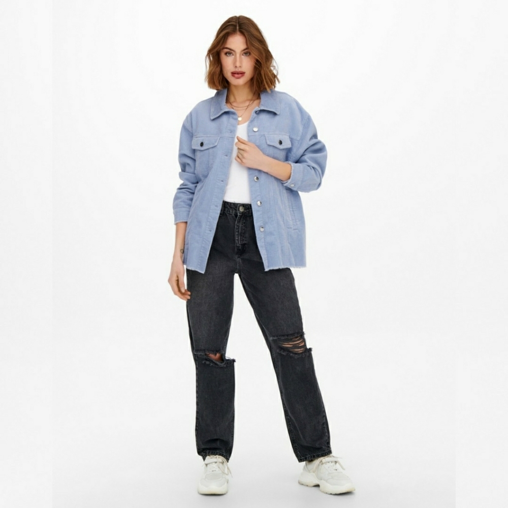 Zara Cotton Blue Overshirt S